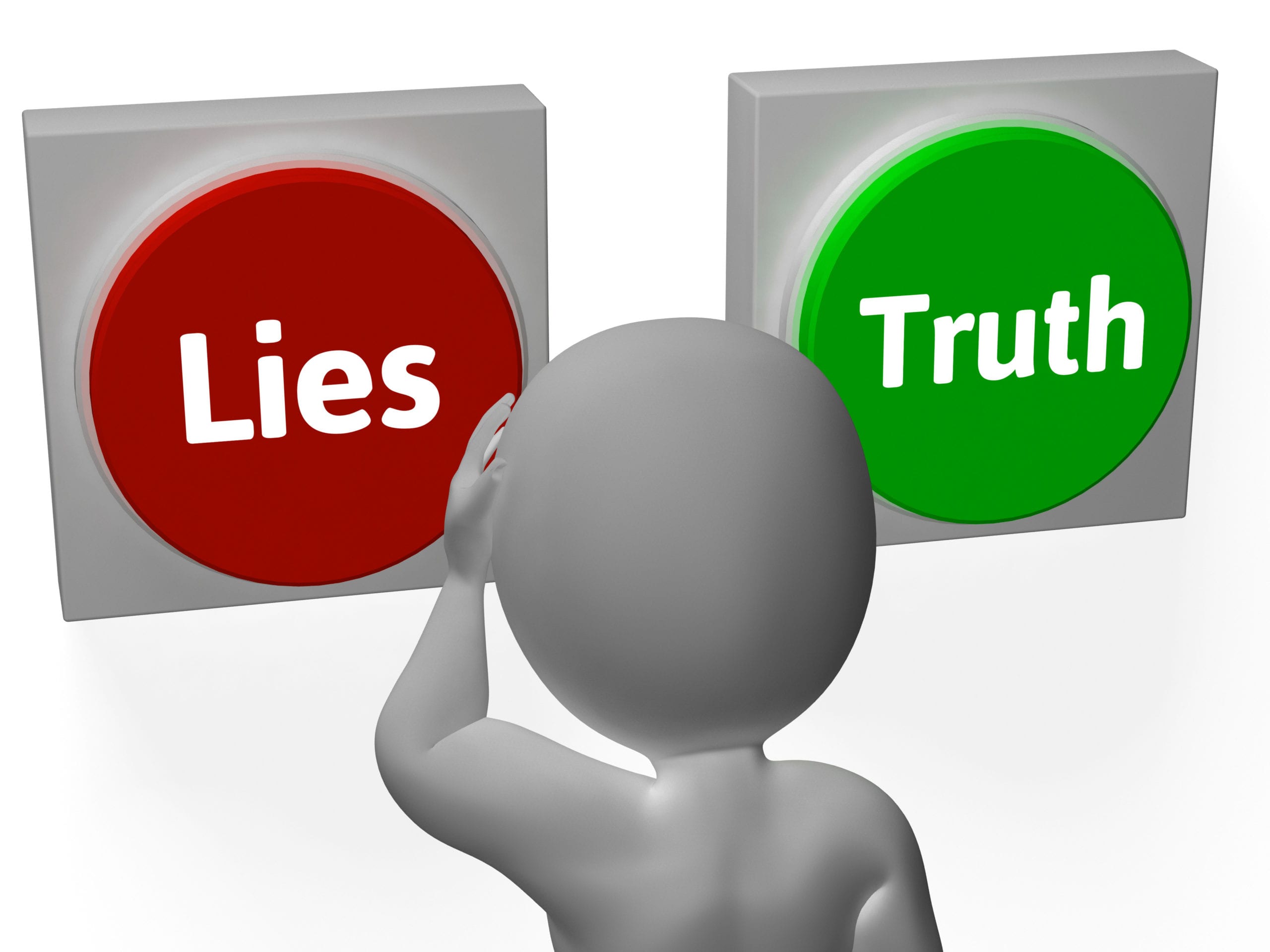 Lies Truth Buttons Show Untrue Or Correct