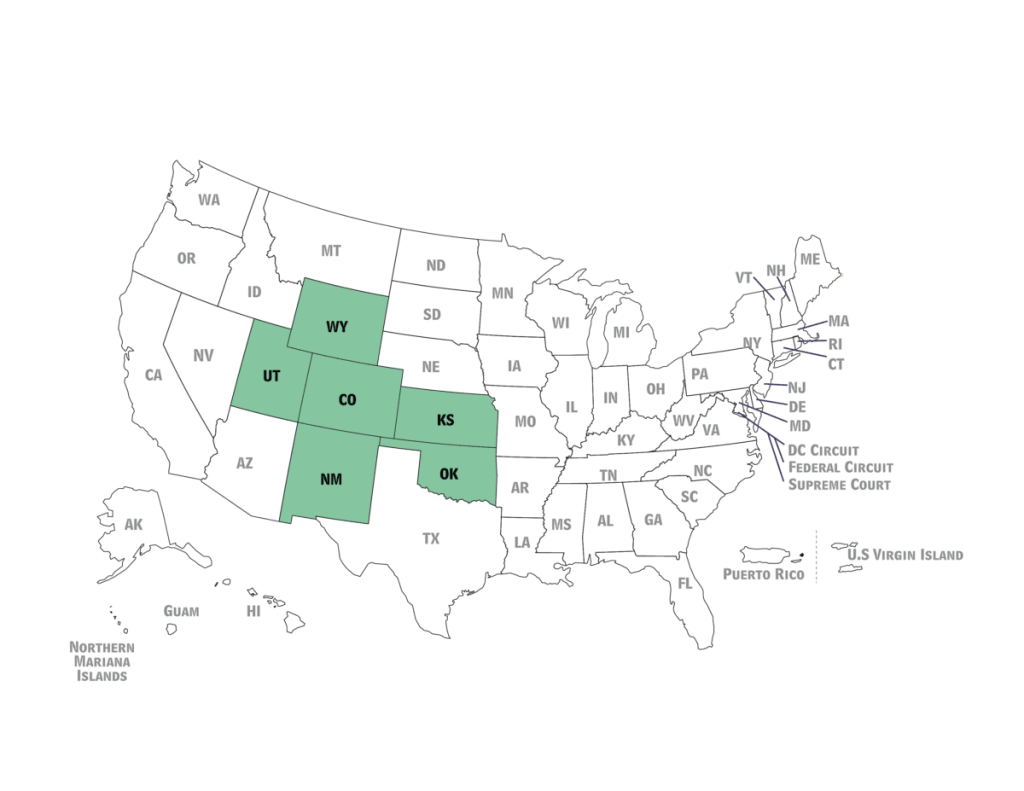 Tenth Circuit Court of Appeals Map