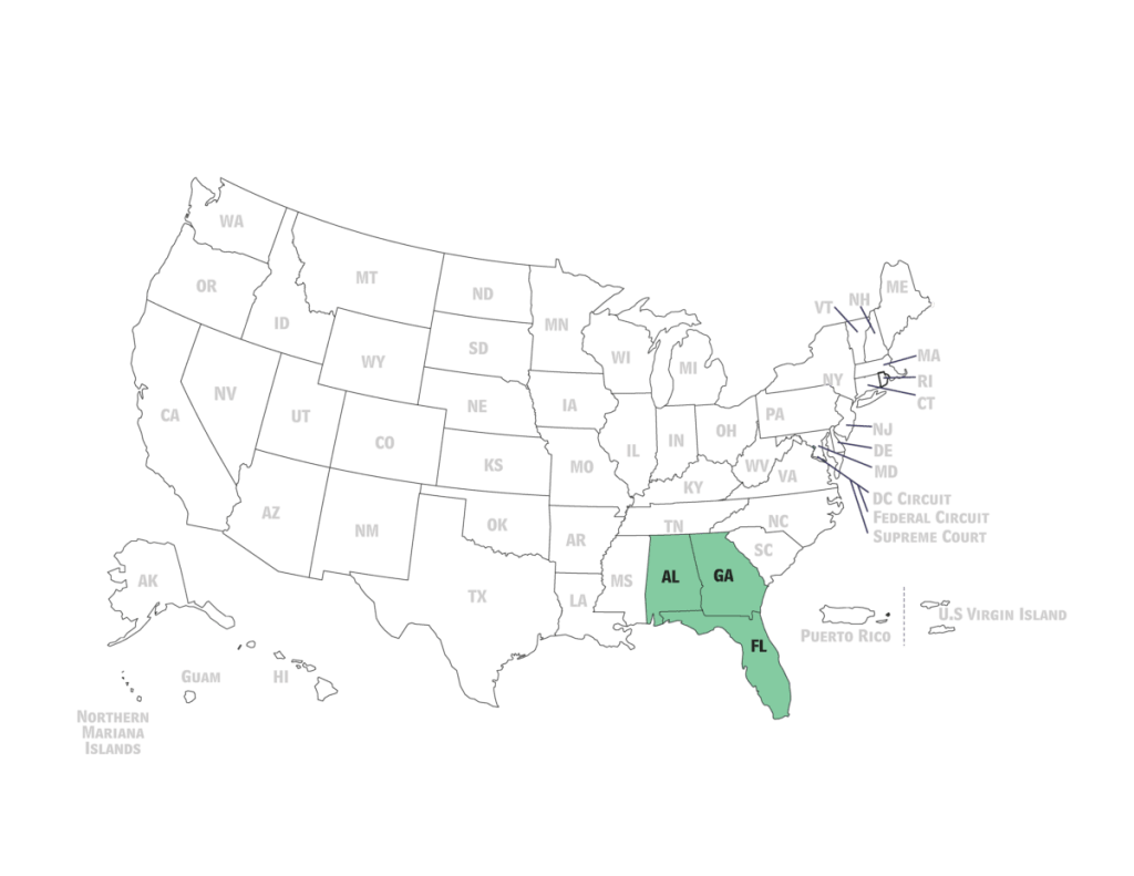 Eleventh Circuit Court of Appeals Map