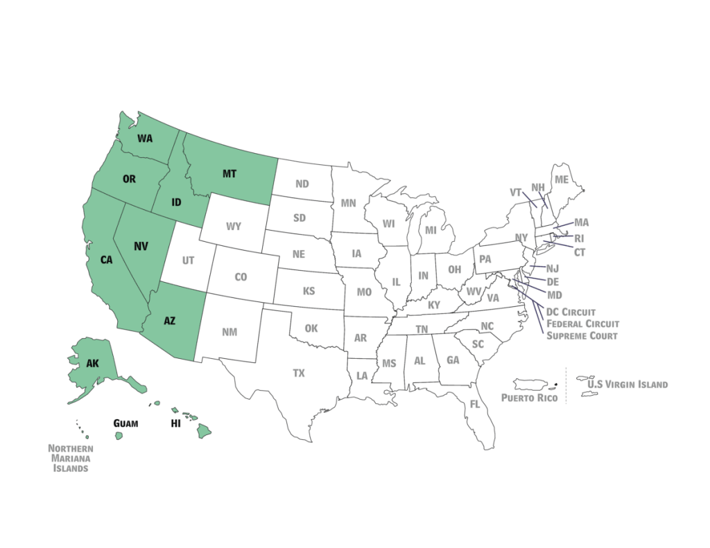 Ninth Circuit Court of Appeals Map