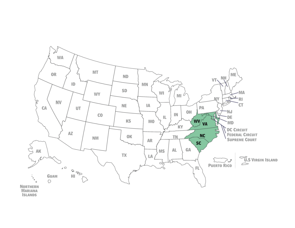 Fourth Circuit Court of Appeals Map