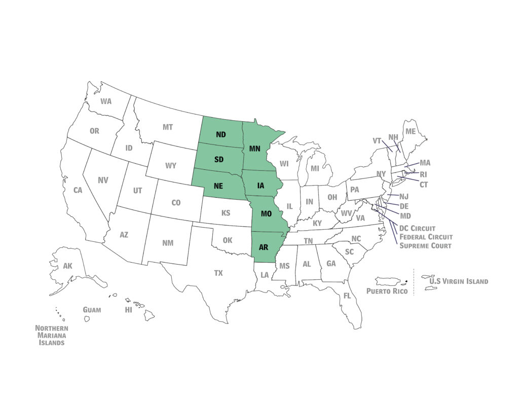 Eighth Circuit Court of Appeals Map